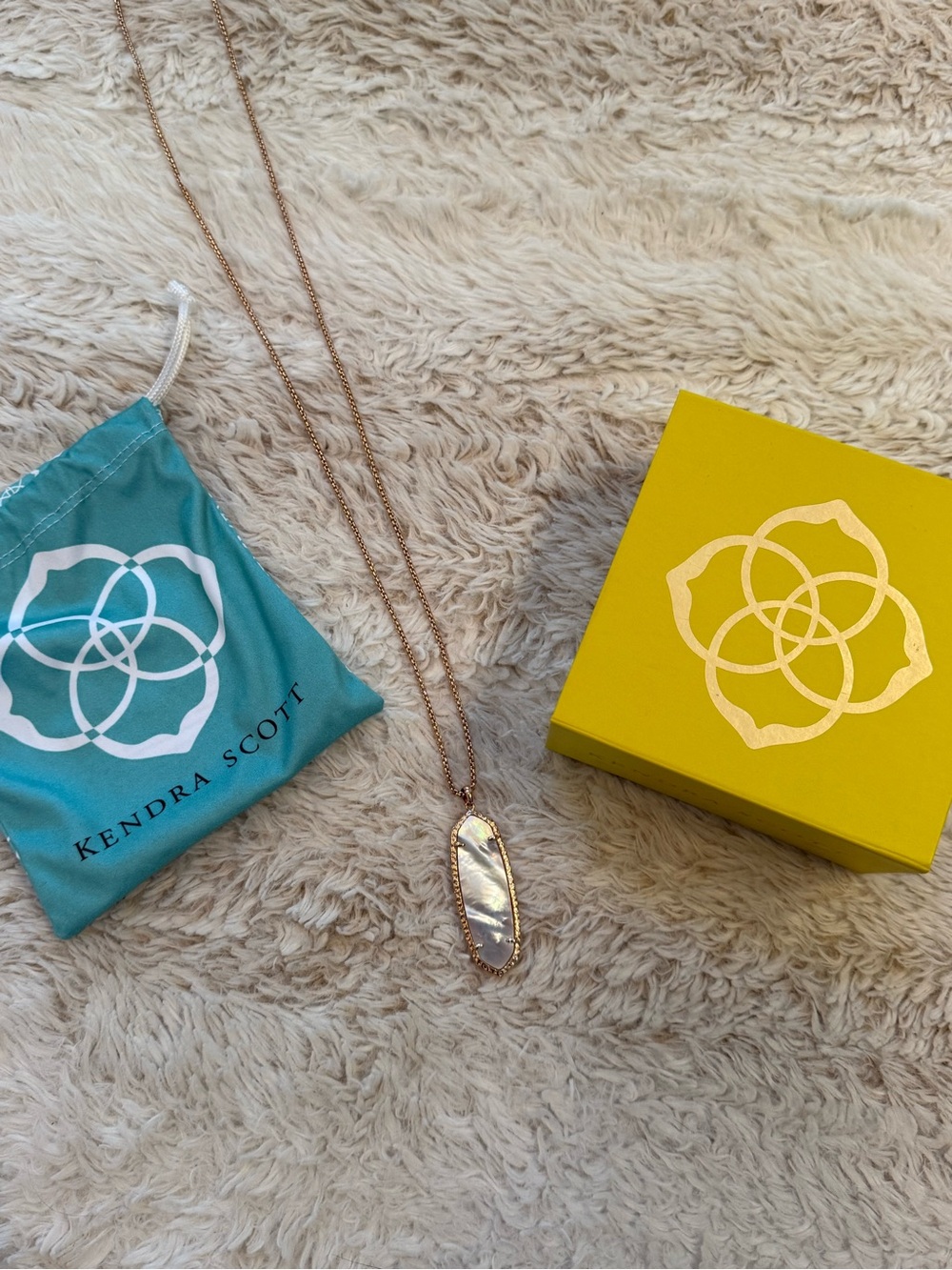 Kendra Scott Rose Gold Mother-of-Pearl Pendant Necklace - White